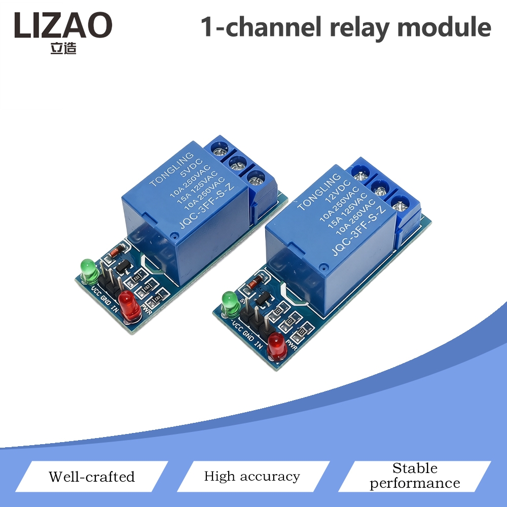 Home Automation With Arduino - 1‑Channel Relay Module 3.3V 5V 12V