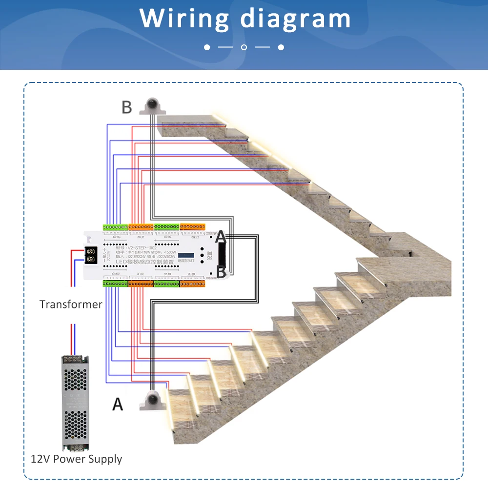 12V LED Stair PIR Motion Senso - Motion Sensor Pir Wired ulasan dan harga