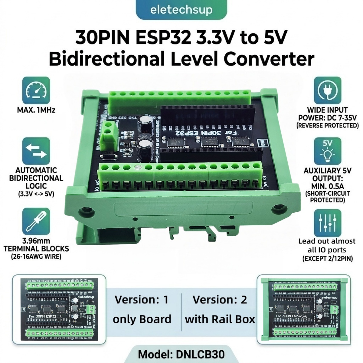 ESP32 30P DIN Rail Adapter, 3. - Level Shifter 3.3V ulasan dan harga
