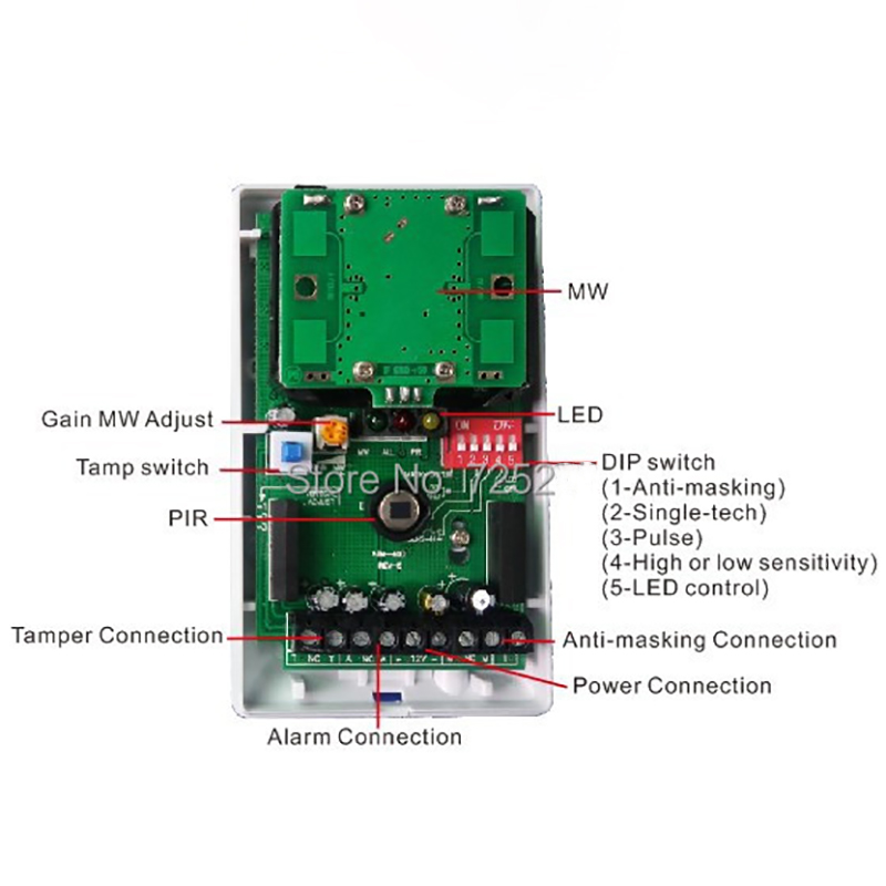 1/3pcs Wired Indoor PIR Microw - Motion Sensor Pir Wired ulasan dan harga