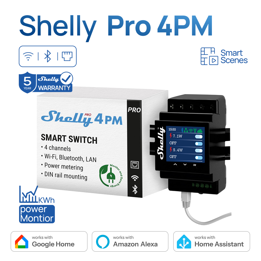 Shelly Pro 4PM Four Channels R - Home Automation Technology ulasan dan harga